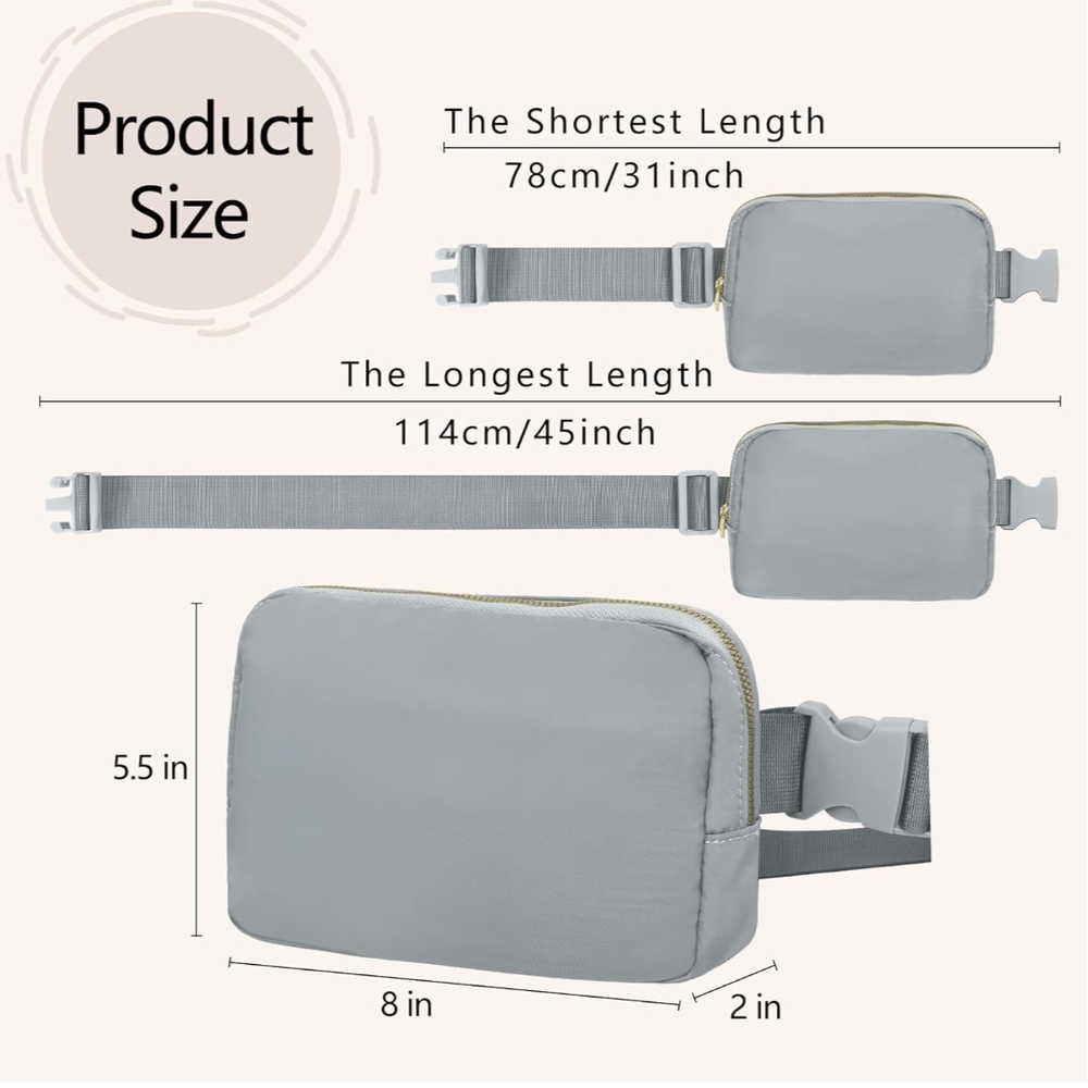 Stylish Gray‎ Fanny Pack Bag - Picture 4 of 6